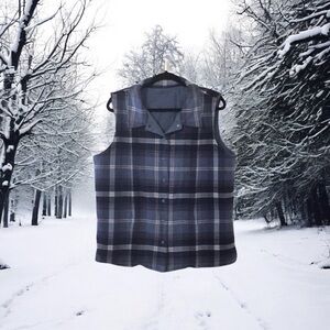 Plaid Sleeveless Jacket